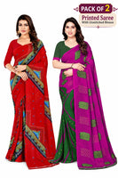maayro Printed Bandhani Georgette Saree (Pack of 2, Multicolor)