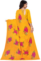 Chic Floral Georgette Saree with Smooth Texture and Alluring Fall Ideal for Festive, Office, and Evening Wear Looks